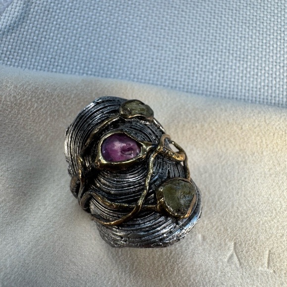 NWT German Kabirski Ardith Ruby And Chrysoberyl Ring - Picture 5 of 7